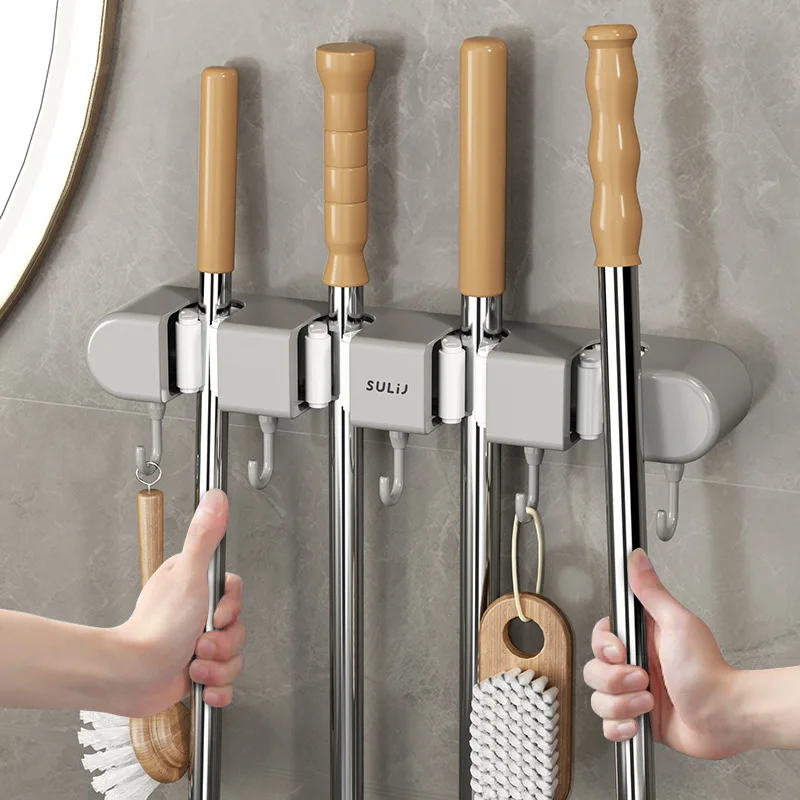 Niche Scraper Mop & Broom Holder With Hook