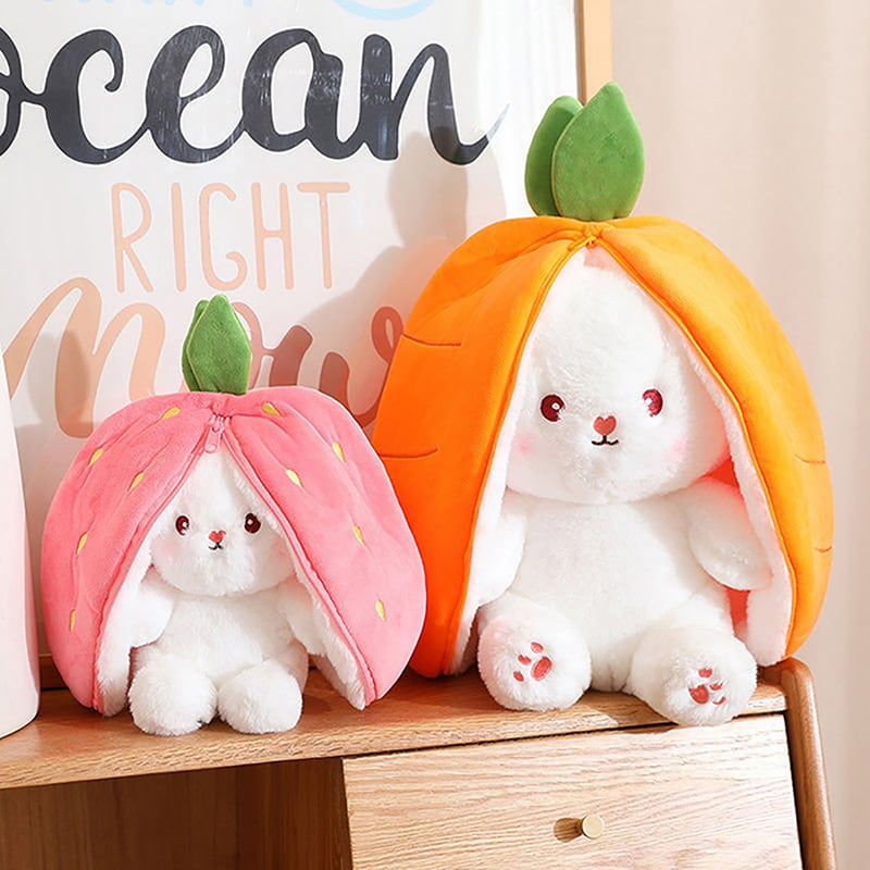 Niche Scraper - Reversible Carrot Rabbit & Strawberry Bunny Pillow